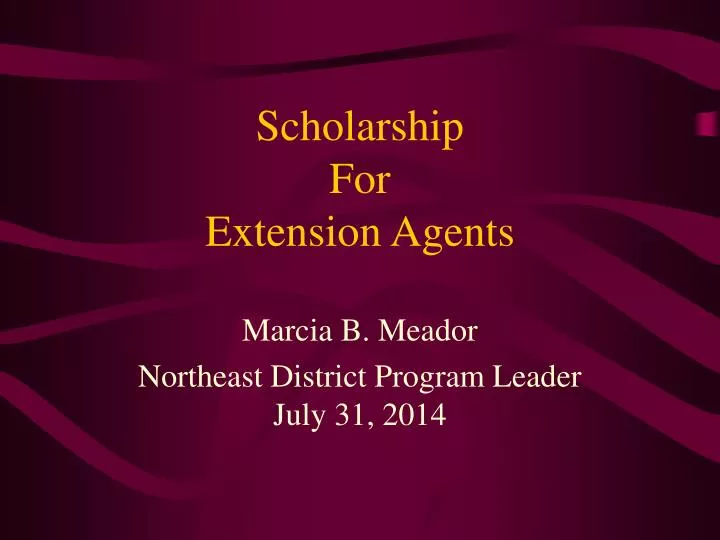 scholarship for extension agents