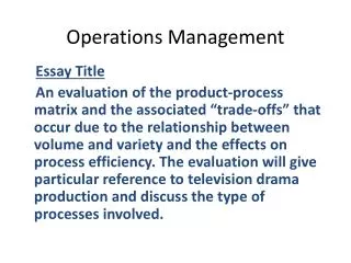 Operations Management