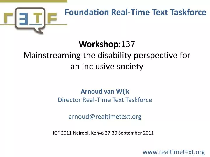 workshop 137 mainstreaming the disability perspective for an inclusive society