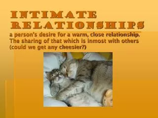 Intimacy Involves Including Another in Your Self Concept