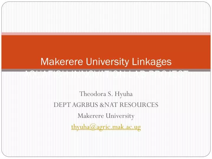 makerere university linkages aquafish innovation lab project