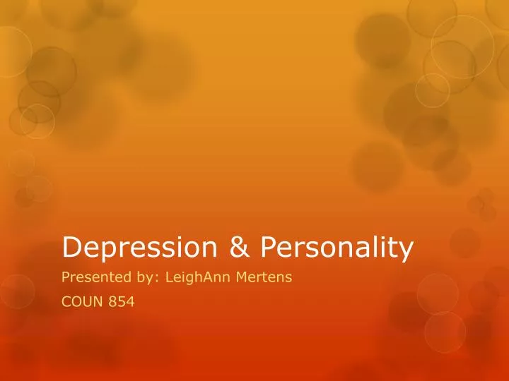 depression personality