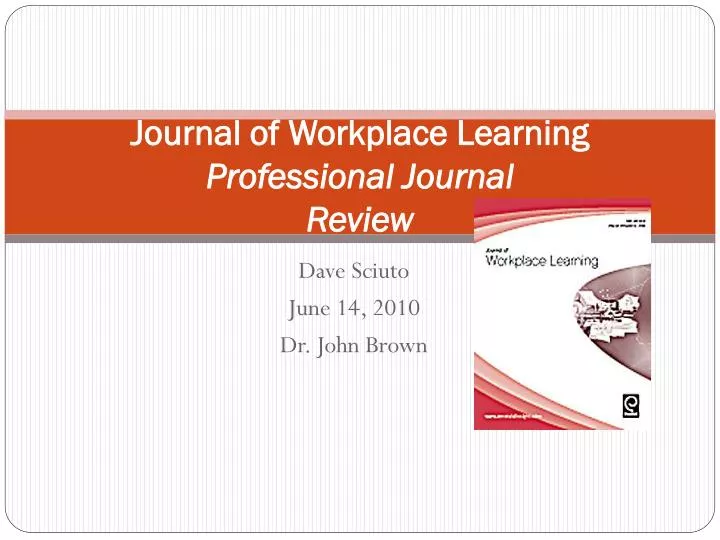 journal of workplace learning professional journal review
