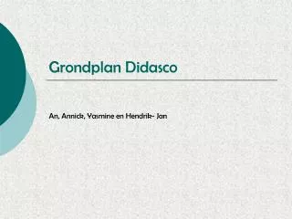 Grondplan Didasco