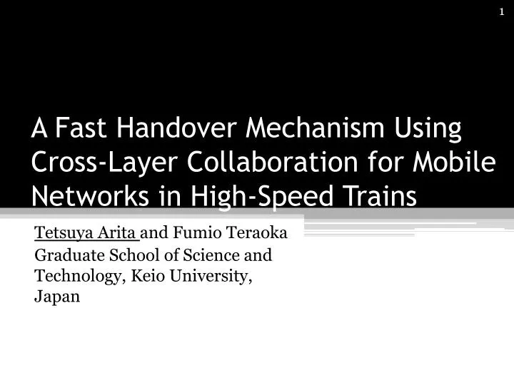 a fast handover mechanism using cross layer collaboration for mobile networks in high speed trains