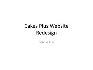 Cakes Plus Website Redesign