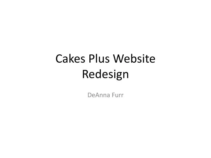 cakes plus website redesign
