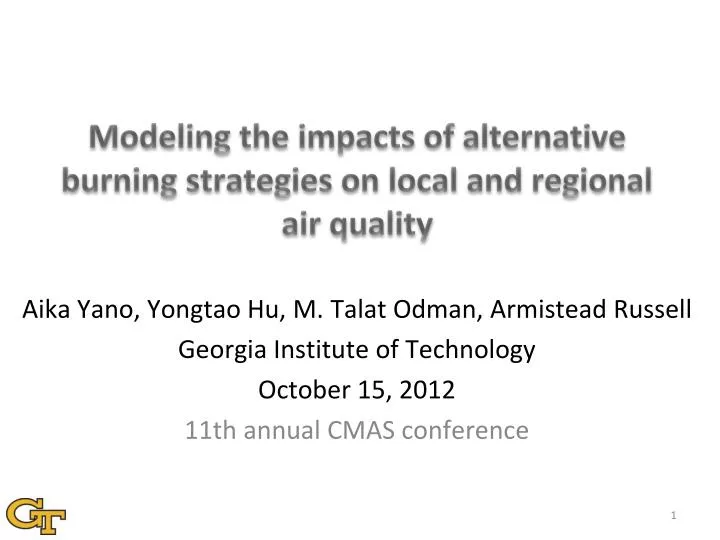 modeling the impacts of alternative burning strategies on local and regional air quality