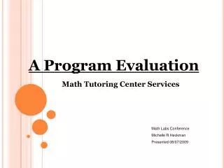 A Program Evaluation