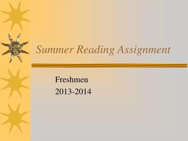 summer reading assignment