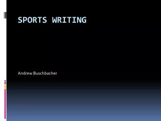 Sports Writing