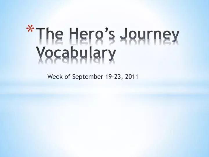 the hero s journey vocabulary