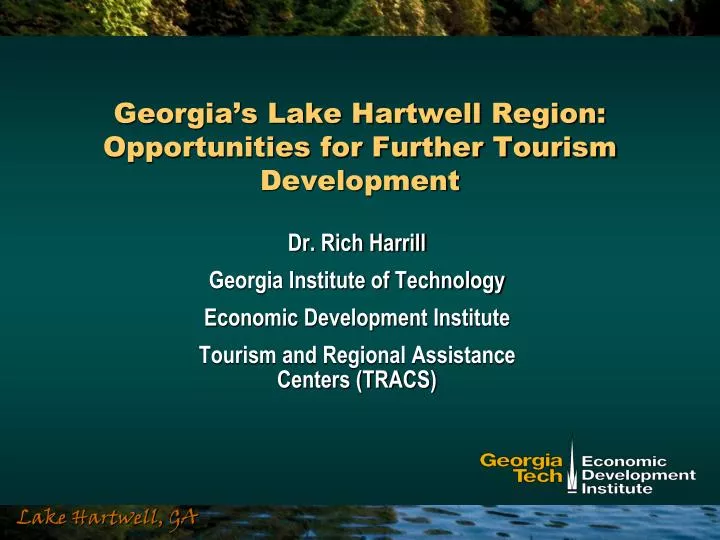 georgia s lake hartwell region opportunities for further tourism development