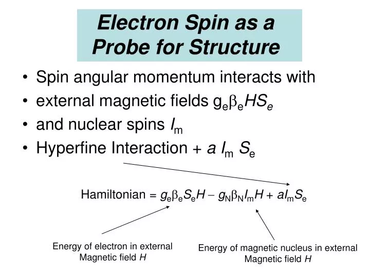 electron spin as a probe for structure