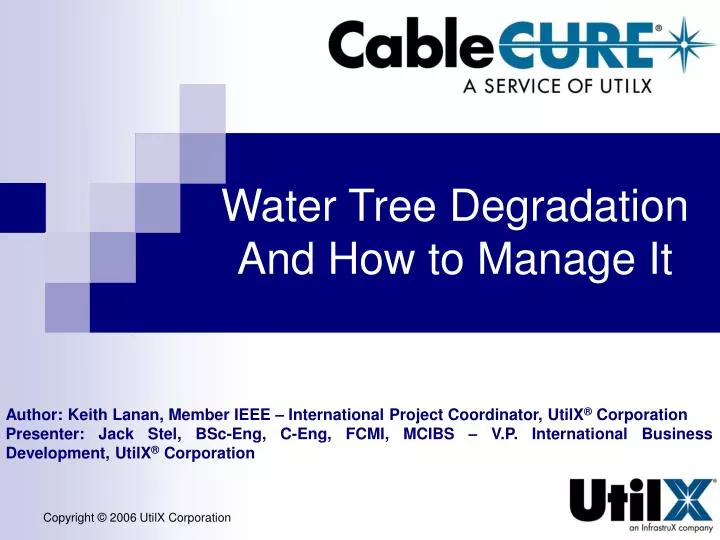 water tree degradation and how to manage it