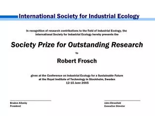 International Society for Industrial Ecology