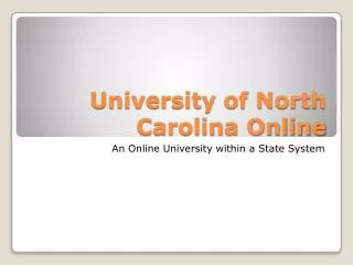 University of North Carolina Online