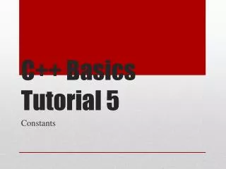 C++ Basics Tutorial 5