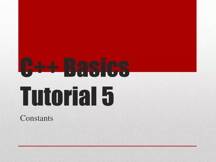 c basics tutorial 5