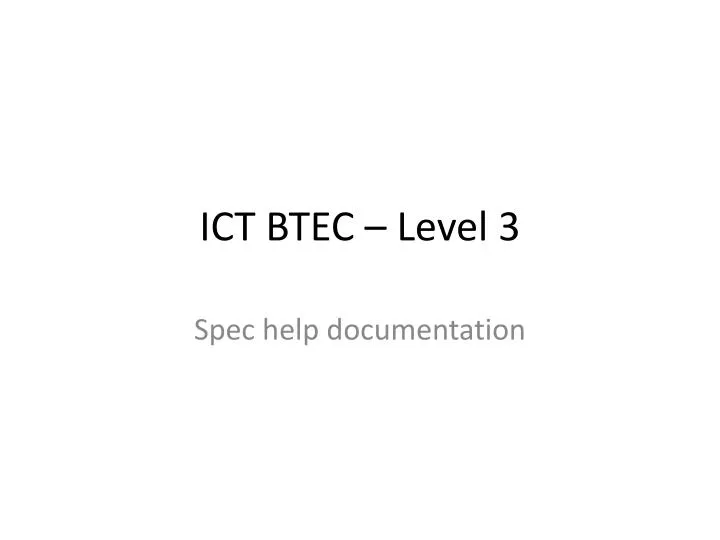 ict btec level 3