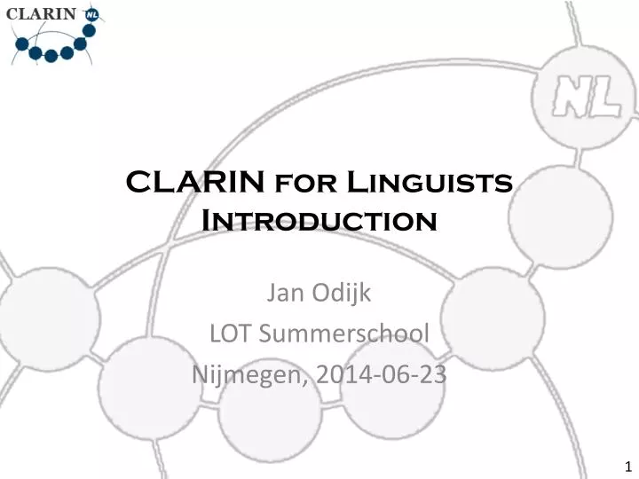 clarin for linguists introduction