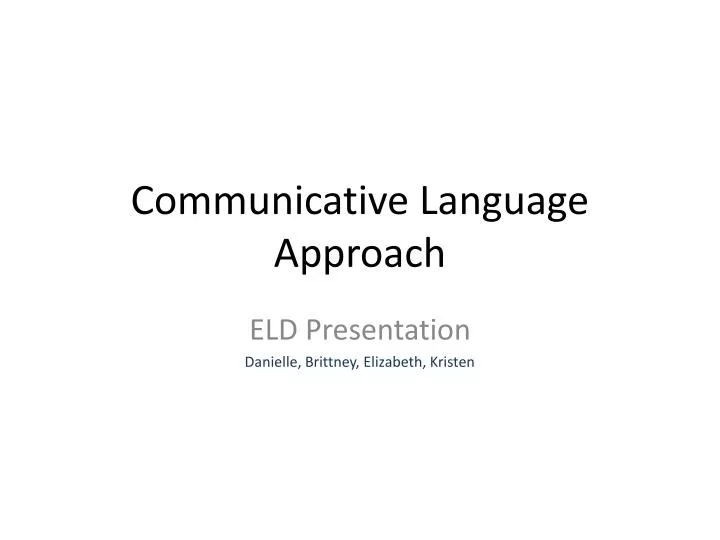 communicative language approach