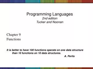 Programming Languages 2nd edition Tucker and Noonan