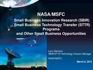 NASA/MSFC Small Business Innovation Research (SBIR)