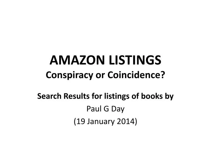 amazon listings conspiracy or coincidence