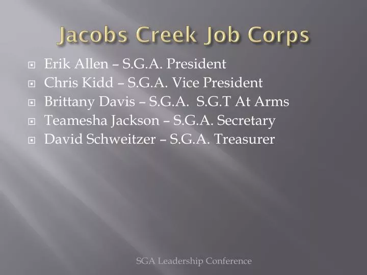 jacobs creek job corps