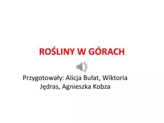 ro liny w g rach