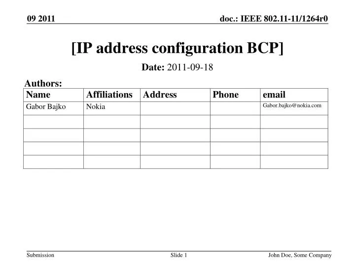 ip address configuration bcp