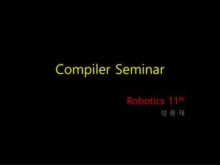 Compiler Seminar