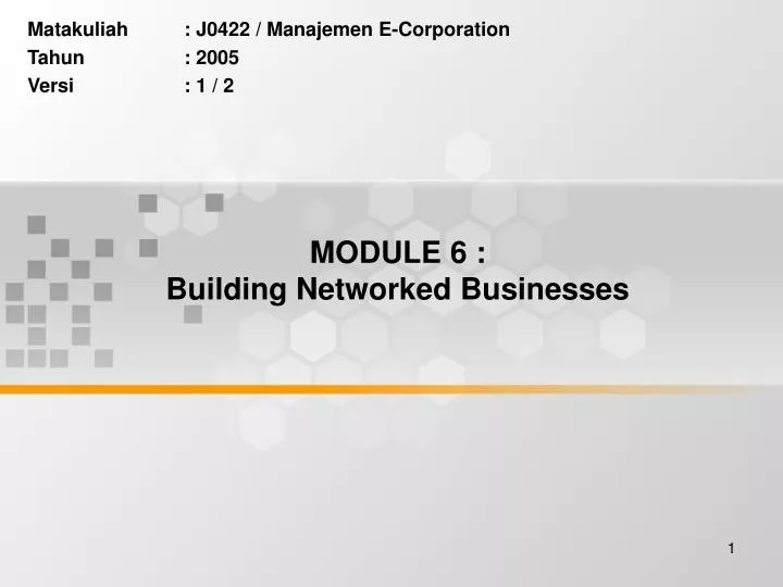 module 6 building networked businesses