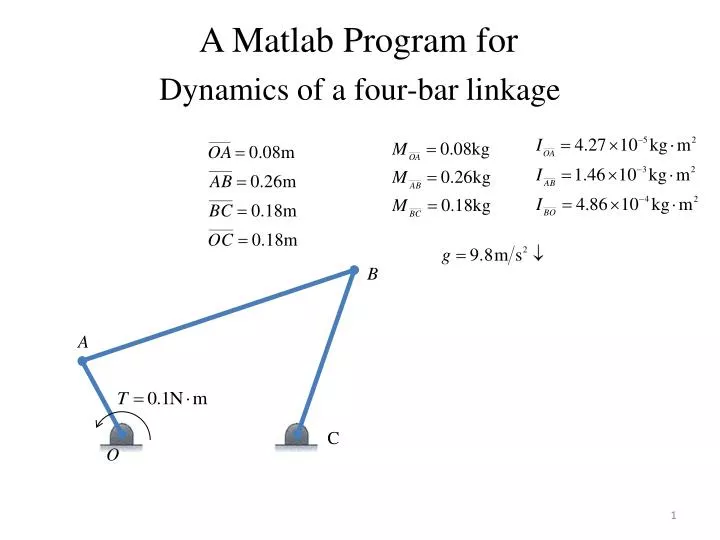 dynamics of a four bar linkage