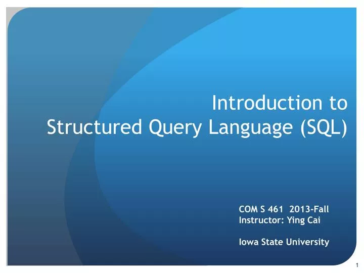 introduction to structured query language sql
