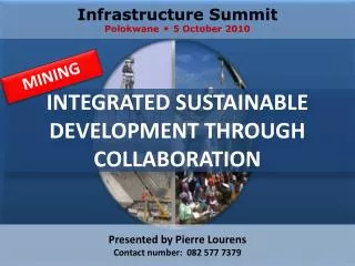 INTEGRATED SUSTAINABLE DEVELOPMENT THROUGH COLLABORATION