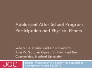 Biennial Meetings of the Society for Research on Adolescence, March 13, 2010