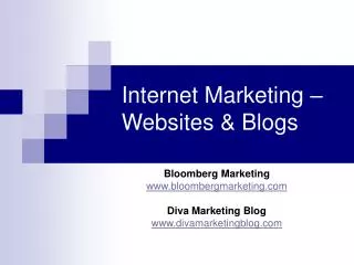 Internet Marketing – Websites &amp; Blogs