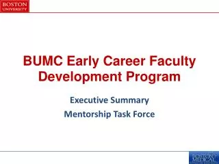 BUMC Early Career Faculty Development Program