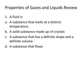 Properties of Gases and Liquids Review