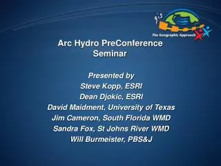 Arc Hydro PreConference Seminar