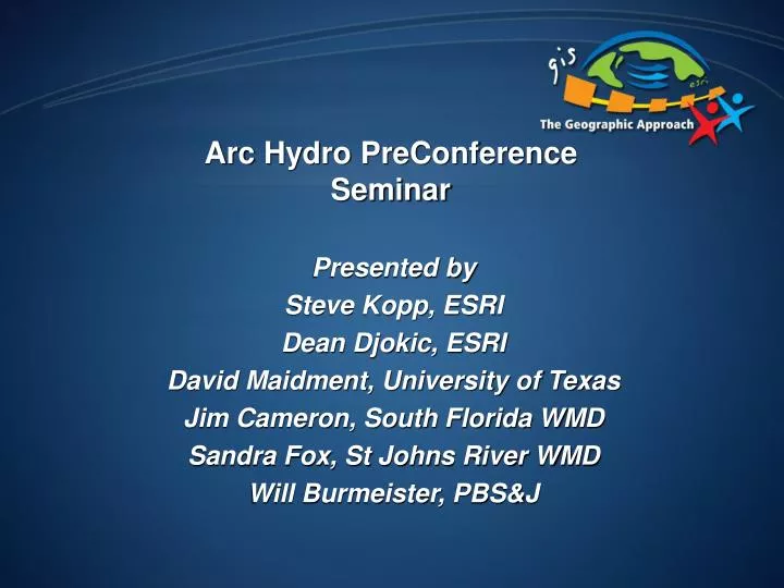 arc hydro preconference seminar