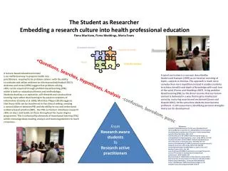 The Student as Researcher Embedding a research culture into health professional education