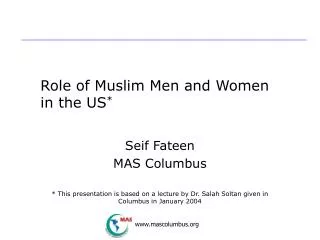 Role of Muslim Men and Women in the US *