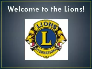 Welcome to the Lions!