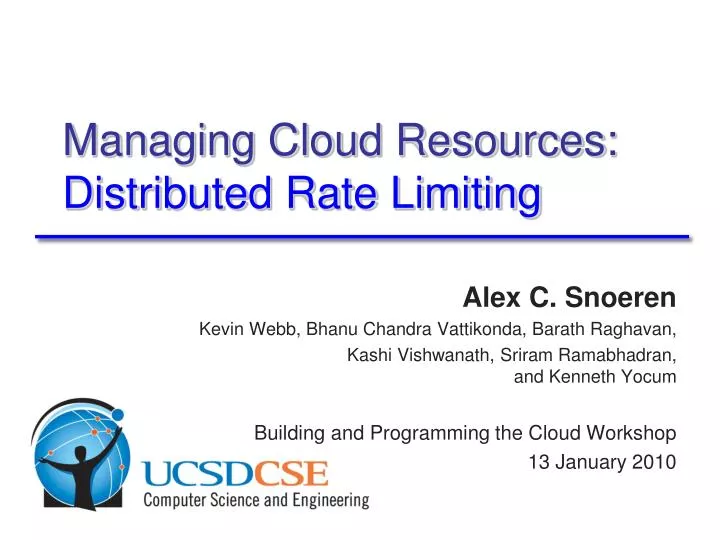 managing cloud resources distributed rate limiting