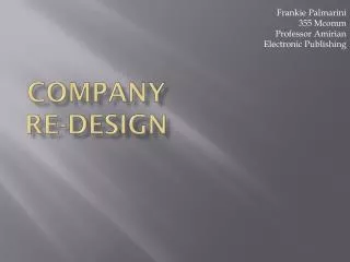 Company Re-Design