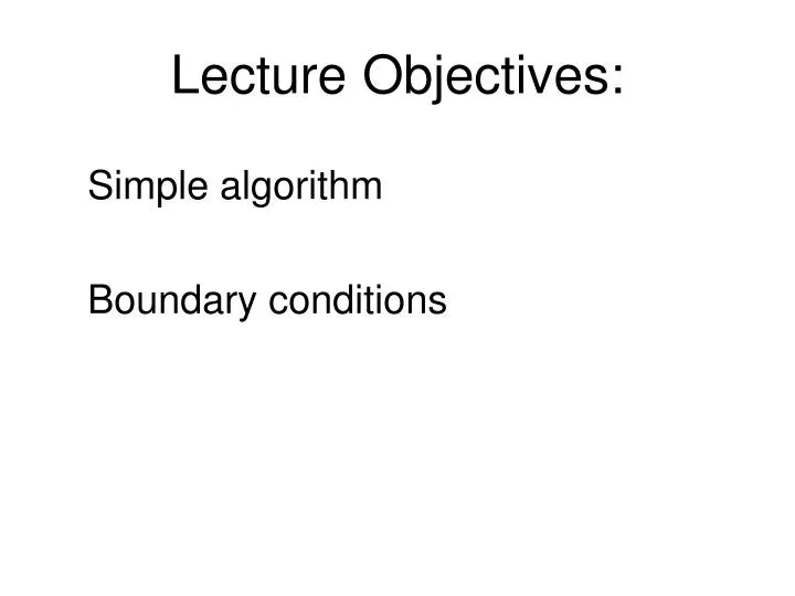 lecture objectives