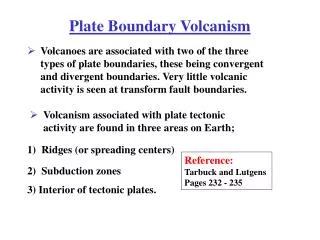 Plate Boundary Volcanism